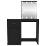 vidaXL Coiffeuse avec LED noir 90x50x132 5 cm bois d'ingénierie