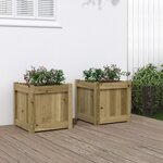 vidaXL Jardinières 2 Pièces bois de pin imprégné