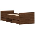 vidaXL Cadre de lit tête de lit et pied de lit chêne marron 75x190 cm