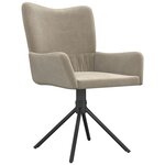 vidaXL Chaises pivotantes à manger lot de 2 Gris clair Velours