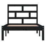 vidaXL Cadre de lit Noir Bois de pin massif 100x200 cm