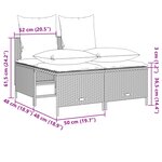 vidaXL Salon de jardin 5 Pièces avec coussins gris résine tressée