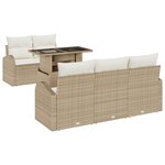 Set de Canapés de Jardin 6 pièces vidaXL avec Coussins Beige Poly Rattan