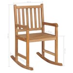 vidaXL Chaise à bascule avec coussin bleu royal Bois de teck solide