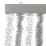 vidaXL Rideau anti-mouches gris clair et blanc 56x200 cm chenille