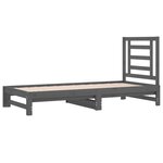 vidaXL Lit coulissant Gris 2x(90x200) cm Bois de pin massif