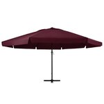 vidaXL Parasol de jardin et mât en aluminium 600 cm rouge bordeaux