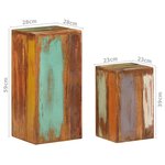 vidaXL Supports pour plantes 2 Pièces bois de récupération massif