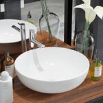 vidaXL Lavabo ronde Céramique Blanc 41 5 x 13 5 cm