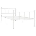 vidaXL Cadre de lit Blanc Métal 90 x 200 cm