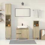 vidaXL Ensemble de meubles de salle de bain 3 Pièces chêne sonoma