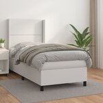 vidaXL Sommier à lattes de lit avec matelas Blanc 80x200 cm Similicuir