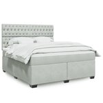 vidaXL Sommier à lattes de lit et matelas Gris clair 180x200cm Velours