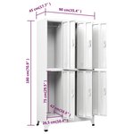 vidaXL Armoire à casier avec 6 compartiments Acier 90x45x180 cm Gris