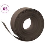 vidaXL Bordures de jardin 5 Pièces marron 10 m 20 cm polyéthylène