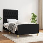 vidaXL Cadre de lit sans matelas noir 100x200 cm tissu