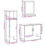 vidaXL Ensemble d'armoires de salle de bain 3 Pièces chêne sonoma