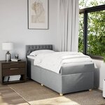 vidaXL Sommier à lattes de lit et matelas Gris clair 90x190 cm Tissu