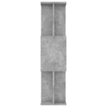 vidaXL Bibliothèque/Séparateur de pièce Gris béton Bois d’ingénierie