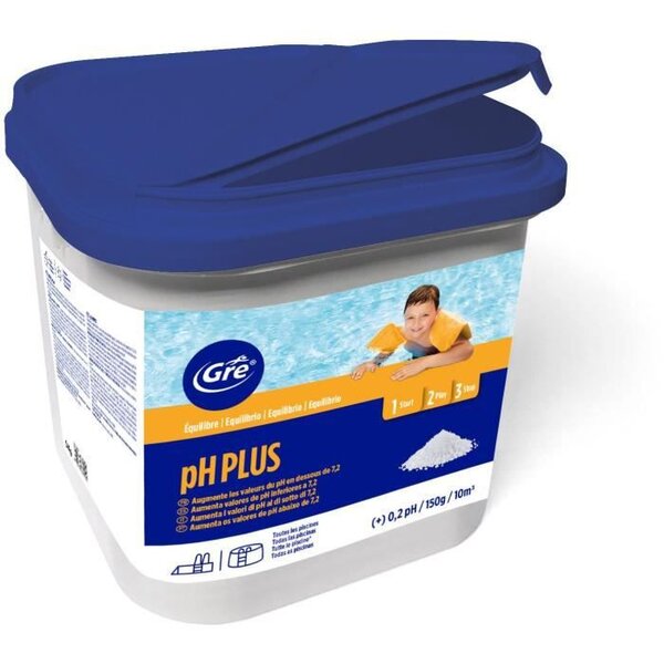GRE Régulateur de pH - pH plus en granulés - 5 Kg - Pour augmenter et stabiliser le pH de la piscine