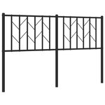 vidaXL Tête de lit métal noir 140 cm
