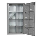 Bloc collectif Leabox  2x4  grade 3  simple face  Extérieur  fixation murale  Gris poussière RAL 7037 finition brillante