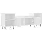 vidaXL Meuble TV Blanc 160x35x55 cm Bois d'ingénierie