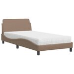 vidaXL Lit avec matelas cappuccino 100x200 cm similicuir