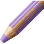 Crayon multi-talents woody 3en1  rond  mauve pastel STABILO
