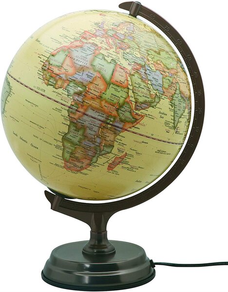 Globe Terrestre Antique Lumineux Diam 30 cm Cartographie Française CARPENTRAS SIGN
