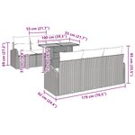 vidaXL Ensemble de salle à manger de jardin 7 pièces avec coussins en rotin noir