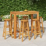 vidaXL Ensemble de bar de jardin 7 Pièces bois d'acacia solide