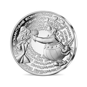 Astérix - les caractéres bien frappés - romantisme - monnaie de 10€ argent