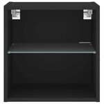 vidaXL Table de chevet murale avec lumières LED noir
