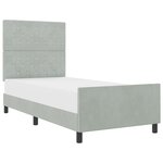Lit vidaXL Gris clair 100x200 cm en Velours