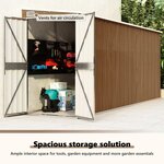 vidaXL Abri de jardin mural Marron 118x382x178 cm Acier galvanisé