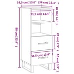 vidaXL Buffet Gris béton 34 5x34x90 cm Bois d'ingénierie