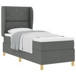 vidaXL Lit À Ressorts avec Matelas Gris Foncé 80x200 cm Tissu