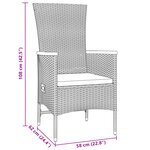 vidaXL Set de dîner de jardin 9 pièces avec coussins en rattan poly gris
