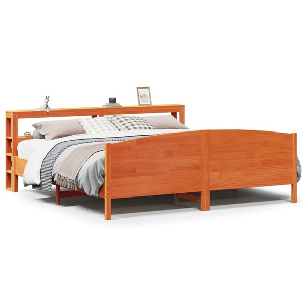 vidaXL Cadre de lit sans matelas cire marron 180x200cm bois pin massif
