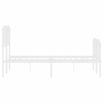 vidaXL Cadre de lit métal sans matelas et pied de lit blanc 120x190 cm