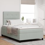 Lit à ressorts vidaXL avec matelas et lumière LED Gris clair 120x190 cm Velours