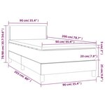 vidaXL Sommier à lattes de lit avec matelas Taupe 90x200 cm Tissu
