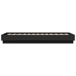 vidaXL Cadre de lit sans matelas noir 75x190 cm bois ingénierie