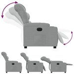 vidaXL Fauteuil inclinable électrique Gris clair Tissu