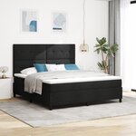 vidaXL Lit box spring avec matelas et LED noir 180x200 cm tissu