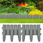 vidaXL Bordures de pelouse 36 Pièces Gris 10 m PP