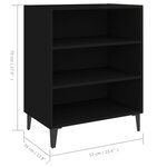 vidaXL Buffet noir 57x35x70 cm bois d’ingénierie