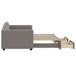 vidaXL Lit de jour avec gigogne et tiroirs sans matelas taupe 80x200cm