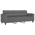 vidaXL Ensemble de canapés 3 Pièces coussins gris foncé tissu microfibre